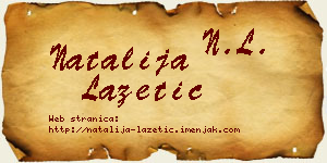 Natalija Lazetić vizit kartica